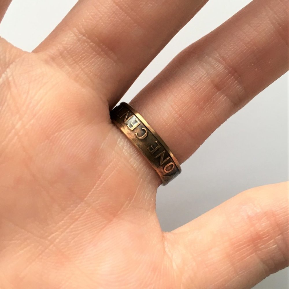 Vintage Lucky Copper Penny Coin Ring Gothic SEALED - Picture 6 of 8